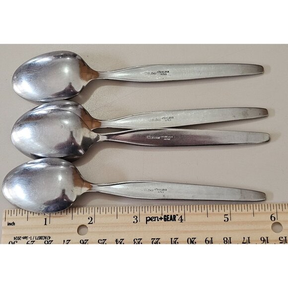 4 Elden Vintage Flower Teaspoon Spoon Stainless 6" Rose Midcentury Colonial Styl - Picture 8 of 8